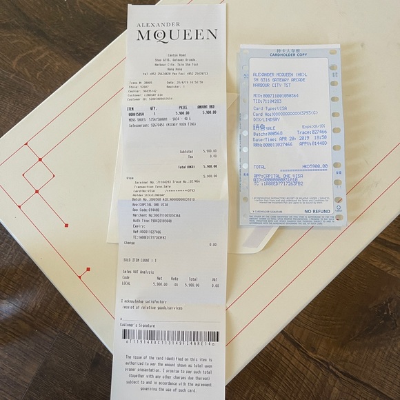 Alexander McQueen calf skin leather and the black is suede. - Picture 5 of 6